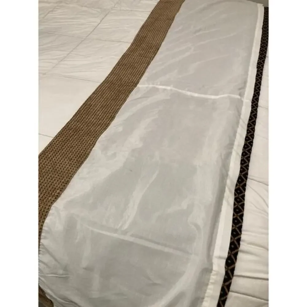 Vintage 1990s‎ Table Runner Set Lot of 2 Brown Gold & Black